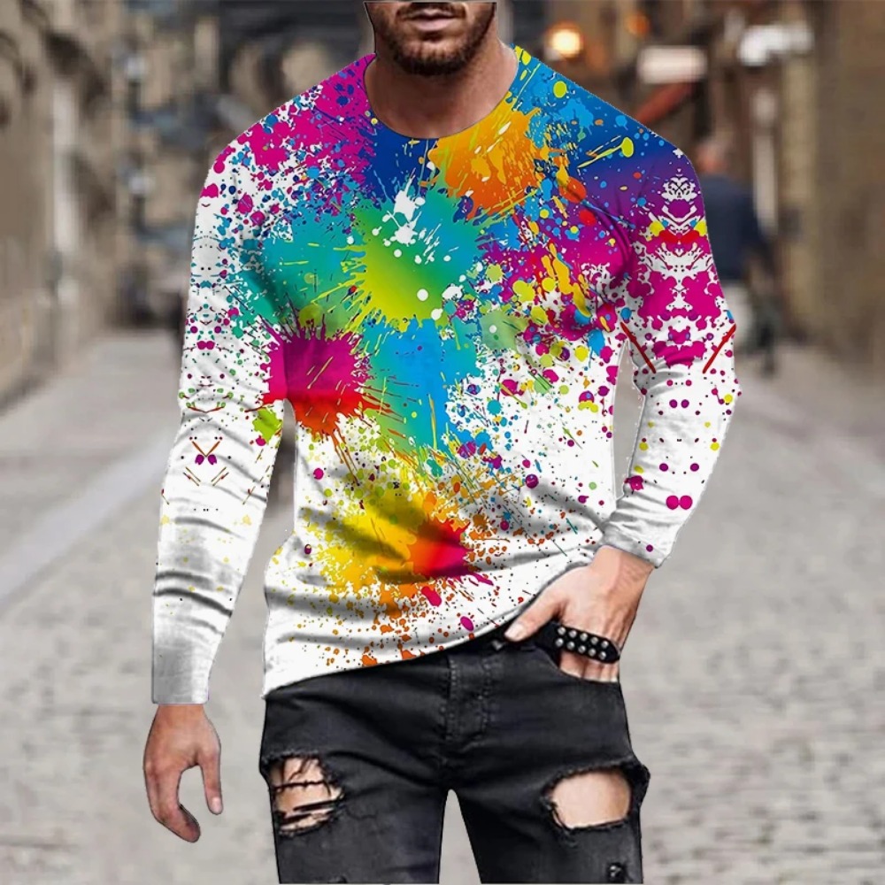 Men Rainbow Paint Splash 3D Pr - 3D Printing Custom ulasan dan harga