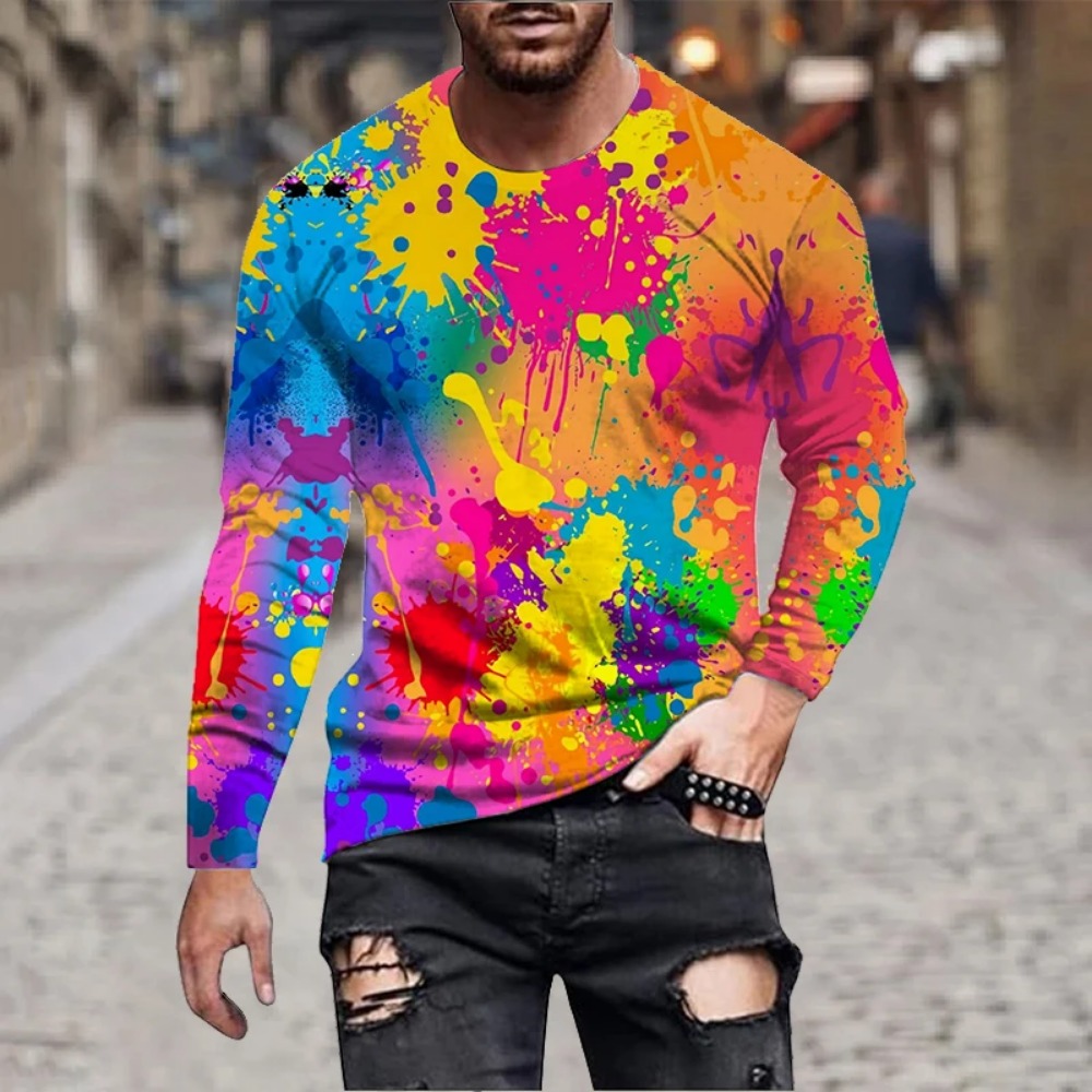 Men Rainbow Paint Splash 3D Pr - 3D Printing Custom ulasan dan harga