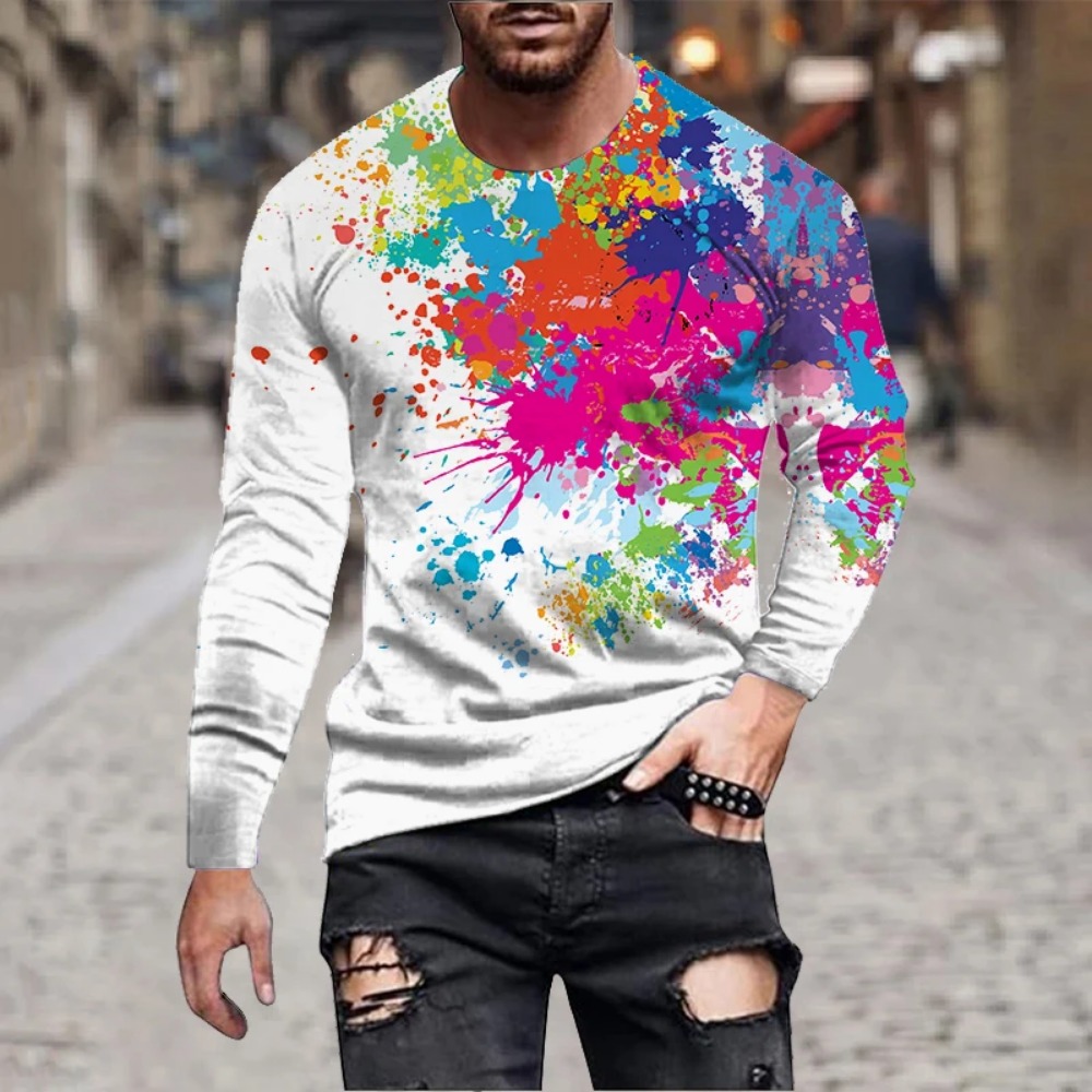 Men Rainbow Paint Splash 3D Pr - 3D Printing Custom ulasan dan harga