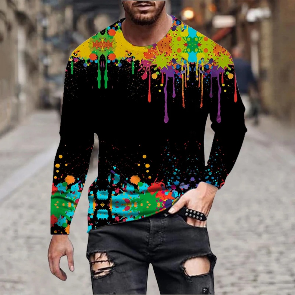Men Rainbow Paint Splash 3D Pr - 3D Printing Custom ulasan dan harga