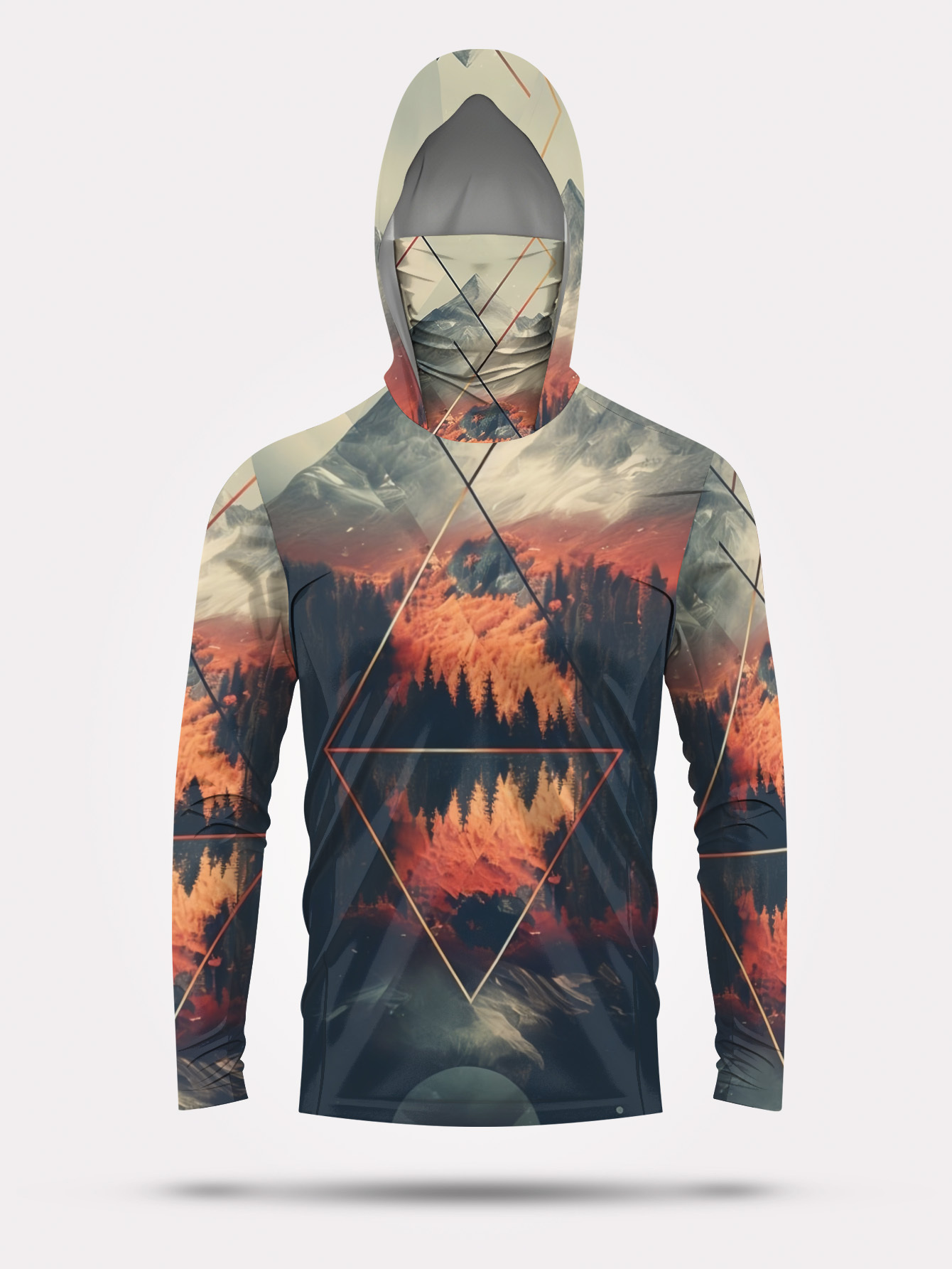 Outdoor Men's Fishing Hoodie B - 3D Printing Mask ulasan dan harga