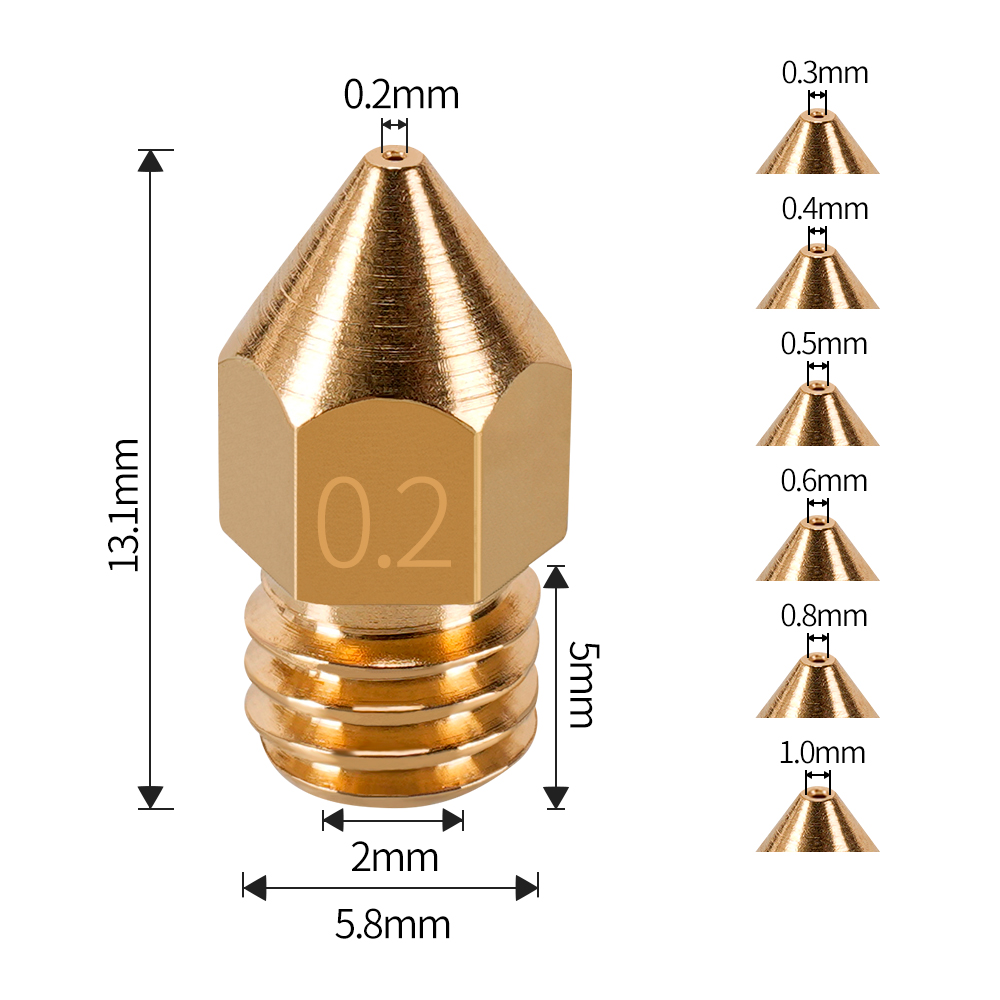 MK7 MK8 Nozzle 0.4mm 0.3mm 0.2 - 3D Printing Industry ulasan dan harga