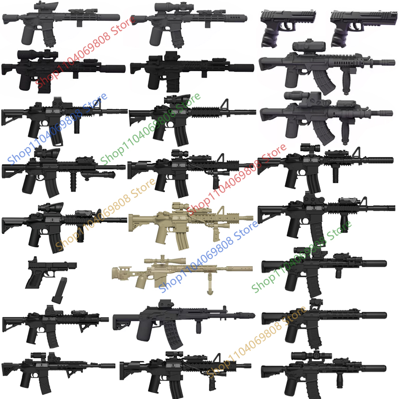 Military Soldiers Figures Gun  - 3D Printing Lego Bricks ulasan dan harga