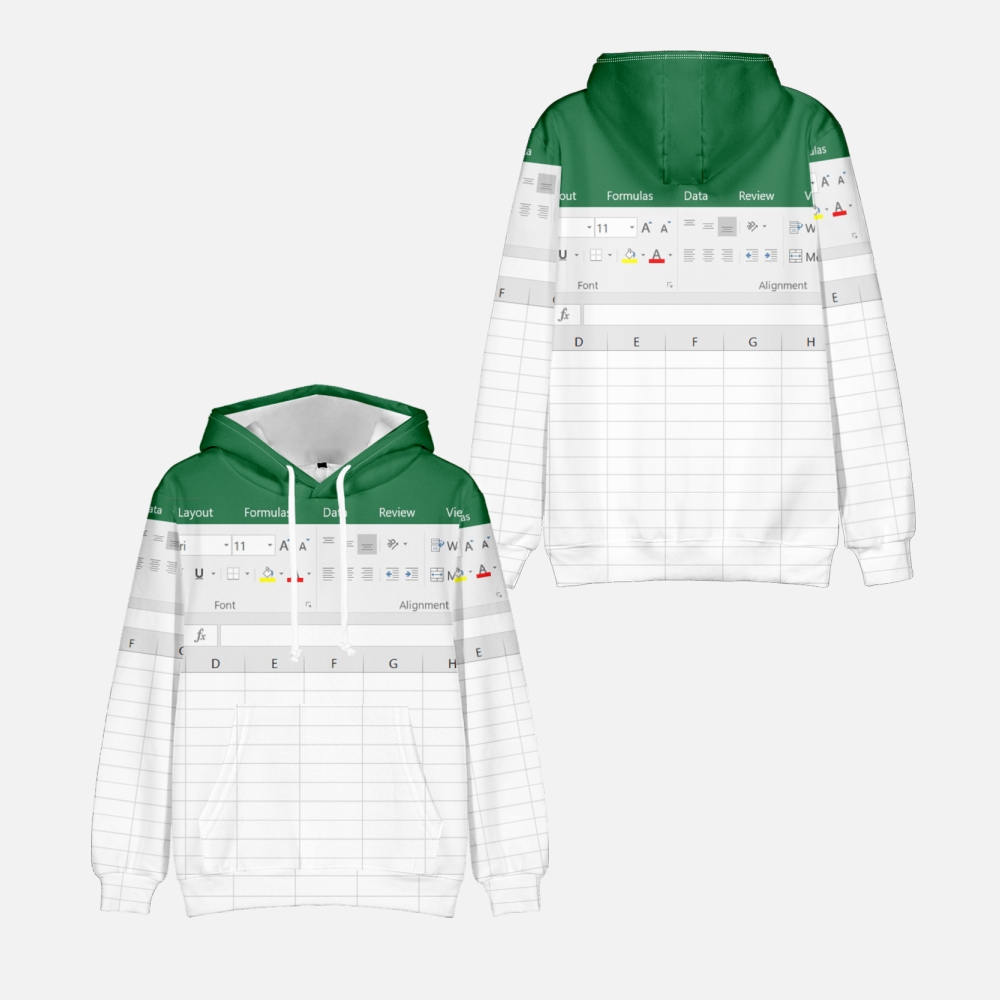 Casual Excel Hoodie For Men An - 3D Printing Online Service ulasan dan harga