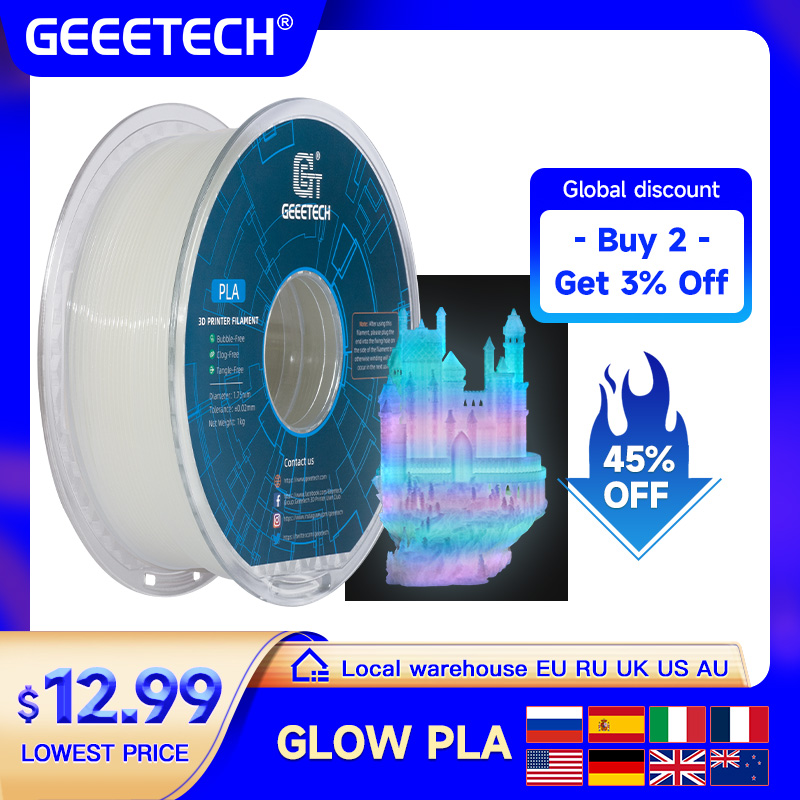 GEEETECH Glow PLA 1.75mm 1kg G - 3D Printing Nylon ulasan dan harga